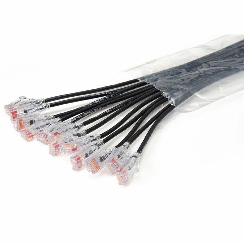 Ortronics EZ Patch Flat Pack Reduced Diameter CAT6 5ft, 24 Pack, Black - Thumbnail 1
