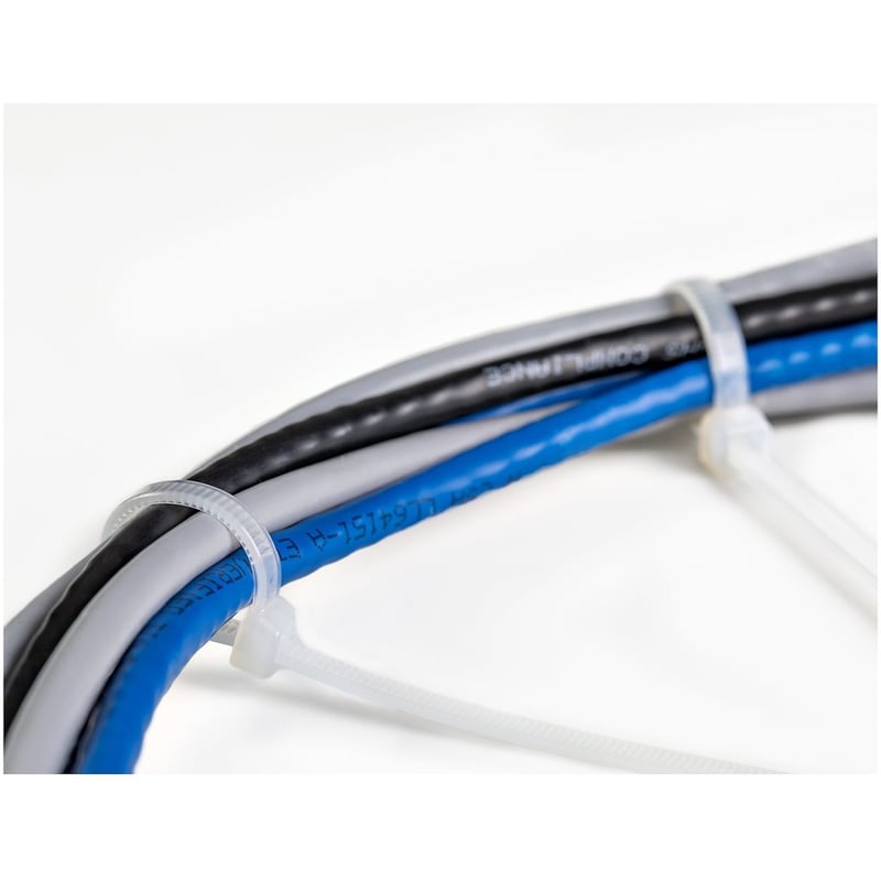 StarTech.com 8"(20cm) Cable Ties, 2-1/8"(55mm) Dia, 50lb(22kg) Tensile Strength, Nylon Self Locking Zip Ties, UL Listed, 1000 Pack, White - Thumbnail 5