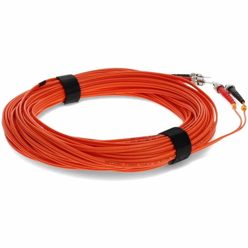 AddOn 15m ST to ST Orange OM1 Duplex OFNR (Riser-Rated) MMF Fiber Patch Cable - Thumbnail 5