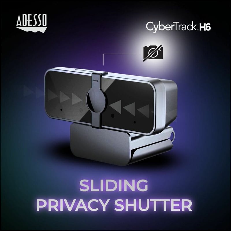 Adesso CyberTrack H6 4K Ultra HD Webcam - 8 Megapixel - 30 fps - USB 2.0 - Fixed Focus - Tripod mount - Privacy shutter - Thumbnail 5
