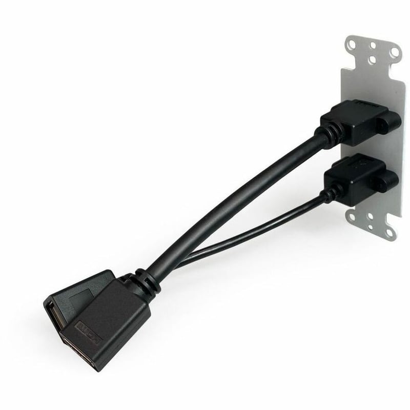 HDMI AND USB-B 2.0 SG WALLPLATE DECORATIVE WALLPLATE W/ PIGTAIL- WH - Thumbnail 2