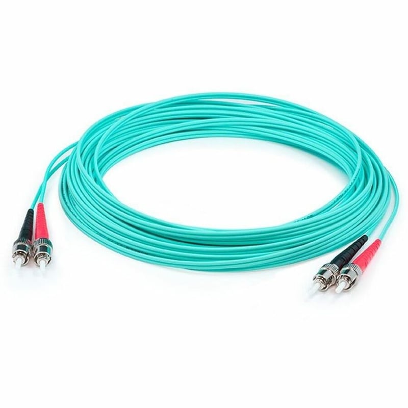 AddOn 40m ST to ST Aqua OM4 Duplex OFNR (Riser-Rated) Fiber Patch Cable
