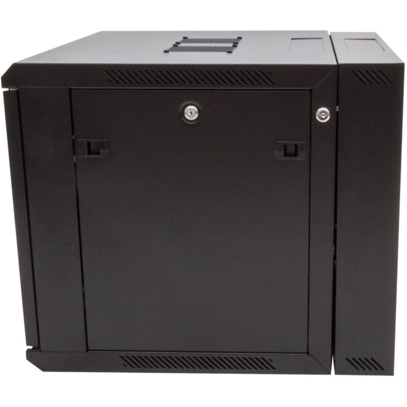 Rack Solutions 9U Swing Out Wall Mount Cabinet 600mmW x 600mmD with Glass Door - Thumbnail 4