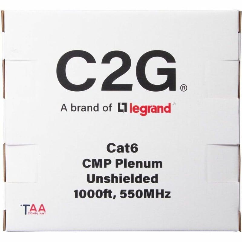 C2G BULK CAT6 UTP CMP TAA WHITE C2G 1000FT CAT6 ETHERNET CABLE CMP - Thumbnail 5