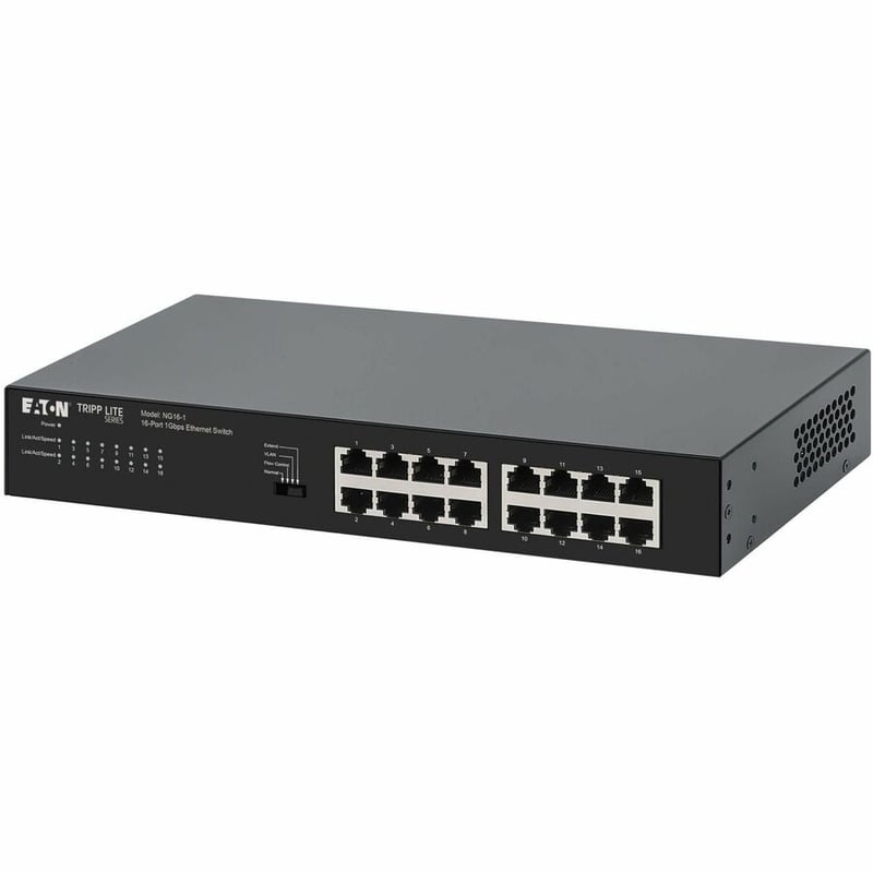 Eaton Tripp Lite Series 16-Port 10/100/1000 Mbps Desktop Gigabit Ethernet Unmanaged Switch, Metal Enclosure - Thumbnail 2