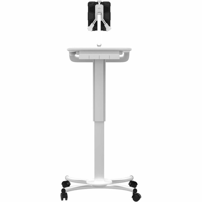 CTA Digital Height-Adjustable Rolling Security Medical Workstation Cart for 7-14 Inch Tablets - Thumbnail 4