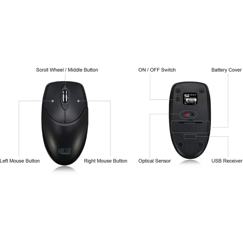 Adesso Antimicrobial Wireless Desktop Mouse - Thumbnail 2