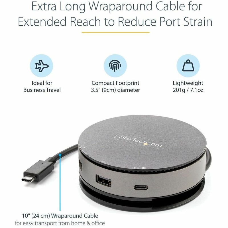 StarTech.com USB C Multiport Adapter - USB Type-C 10Gbps Mini Dock 4K 60Hz HDMI/DisplayPort/1080p VGA - 75W PD Passthrough, USB Hub & GbE - Thumbnail 5