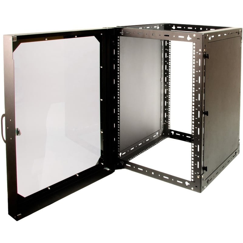 Rack Solutions 15U x 11U Open Frame Wall Mount Rack with Side Panels and Swing Door - Thumbnail 1