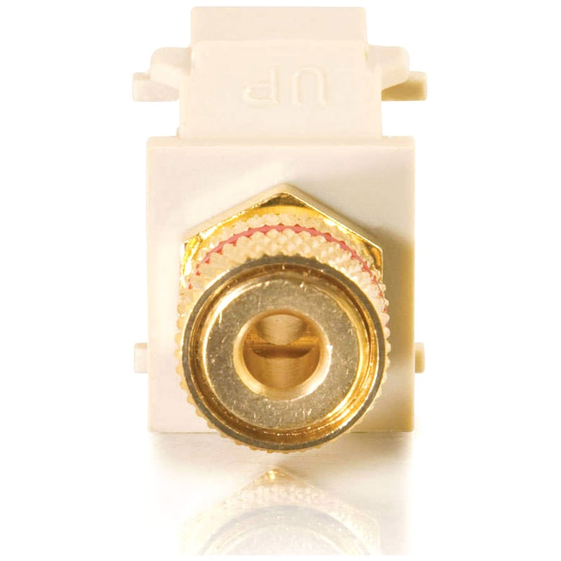 C2G Snap-In Red Banana Jack F/F Keystone Insert Module - Ivory - Thumbnail 2