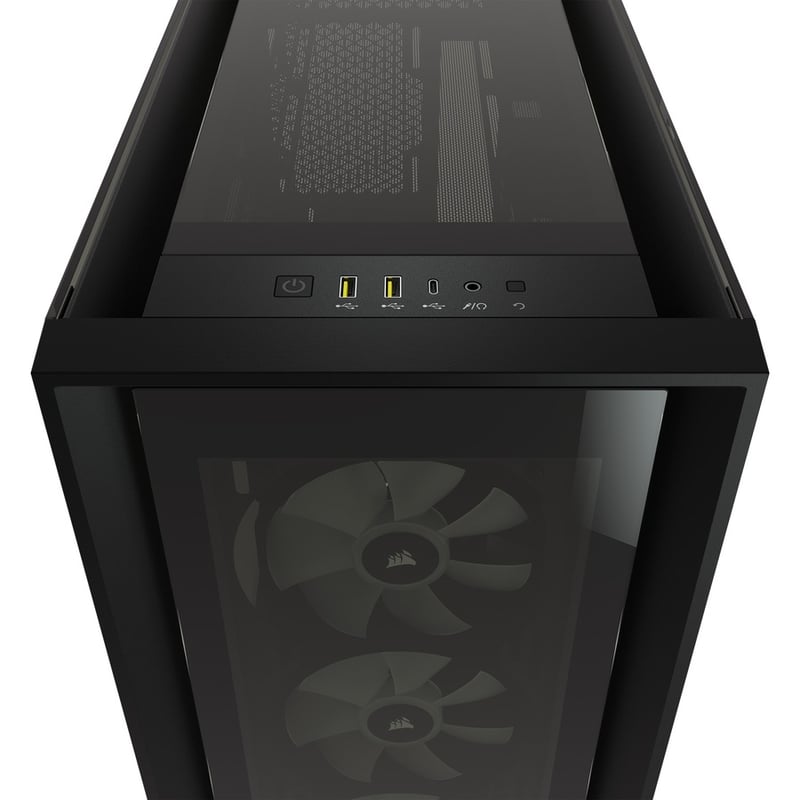 Corsair iCUE 5000X RGB Tempered Glass Mid-Tower ATX PC Smart Case - Black