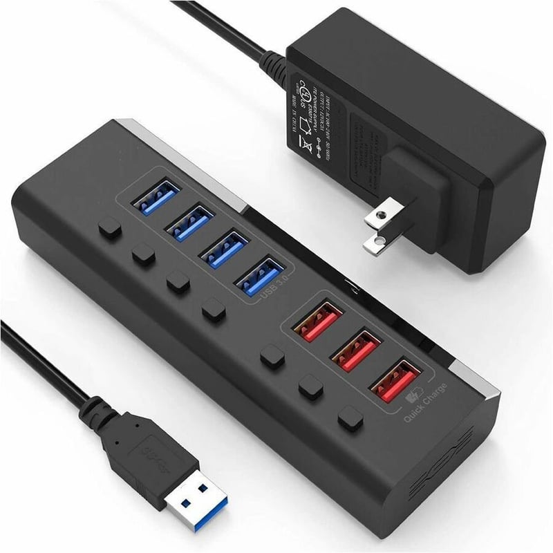 USBA 7 PORT DATA HUB WITH POWER- TAA COMPLIANT - Thumbnail 2