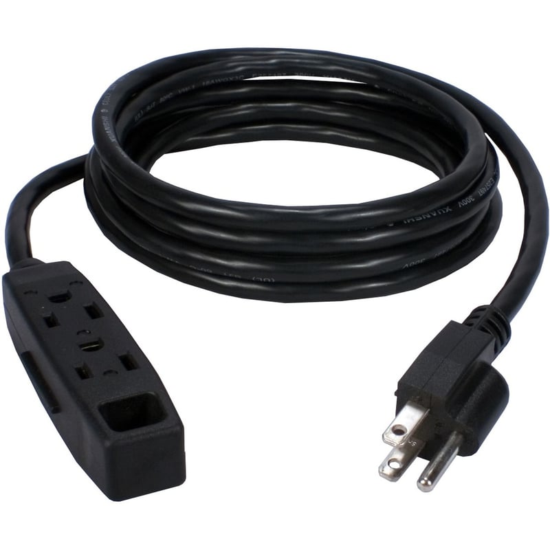 QVS 5-Pack 3-Outlet 3-Prong 25ft Power Extension Cord - Thumbnail 1