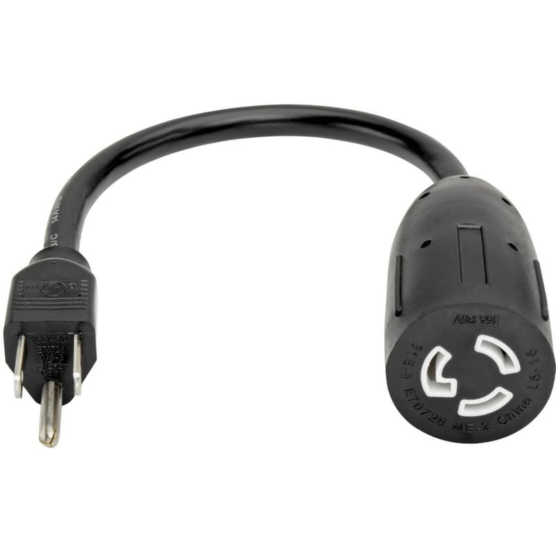 Eaton Tripp Lite Series Heavy-Duty Power Extension Cable, NEMA L5-15R to NEMA 5-15P - 15A, 120V, 14 AWG, 1 ft. (0.31 m), Black - Thumbnail 2
