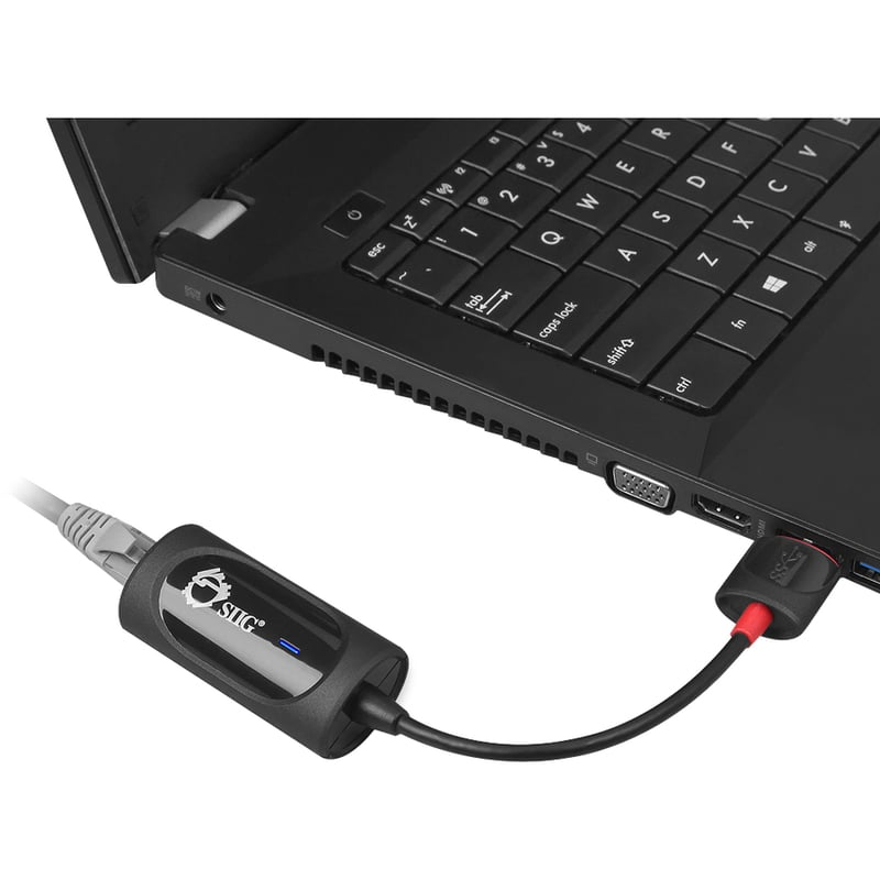 SIIG SuperSpeed USB 3.0 Gigabit LAN Adapter - Black - Thumbnail 3