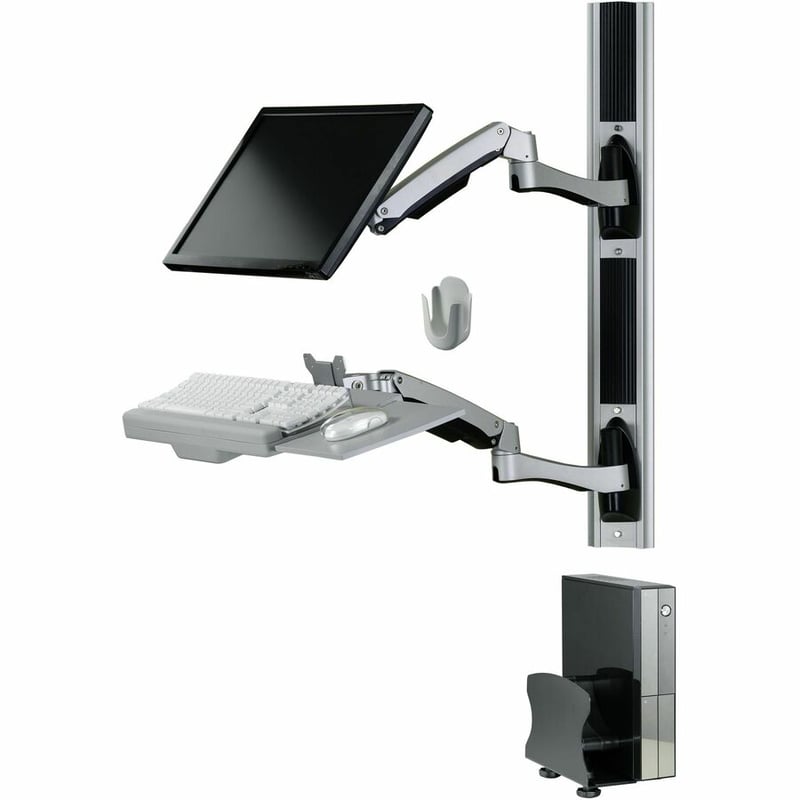 Amer Wall Mount for Keyboard, CPU, Mouse, Flat Panel Display, Curved Screen Display, Monitor - TAA Compliant - Thumbnail 2