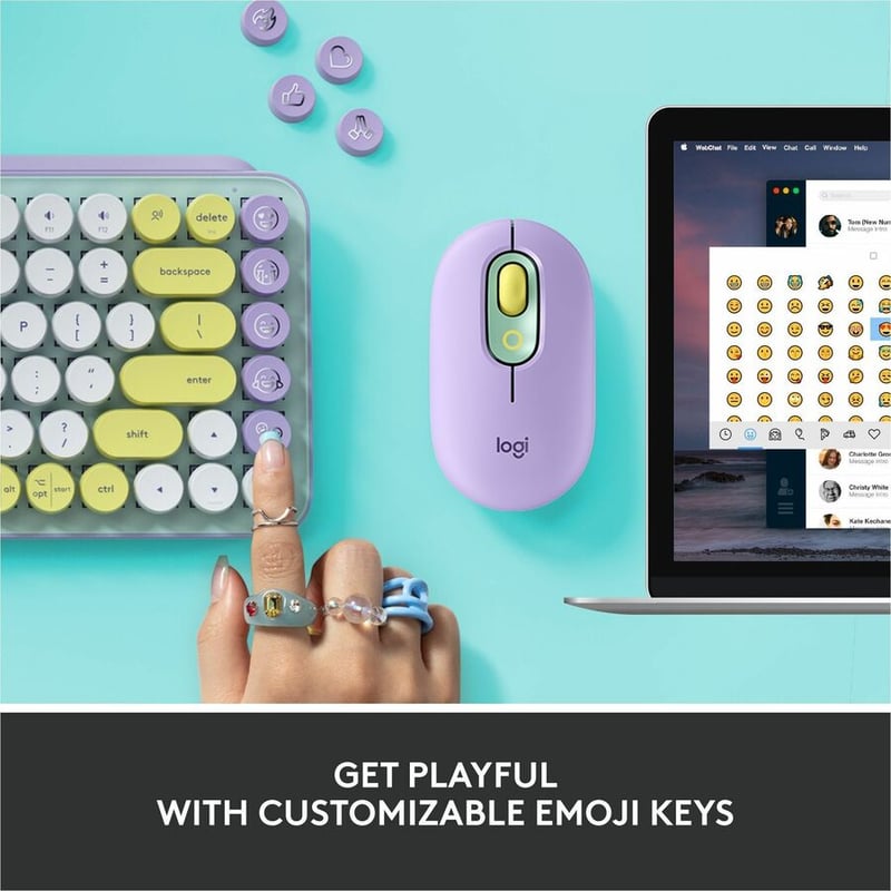 Logitech POP Keys Wireless Mechanical Keyboard With Emoji Keys - Daydream Mint - Thumbnail 3