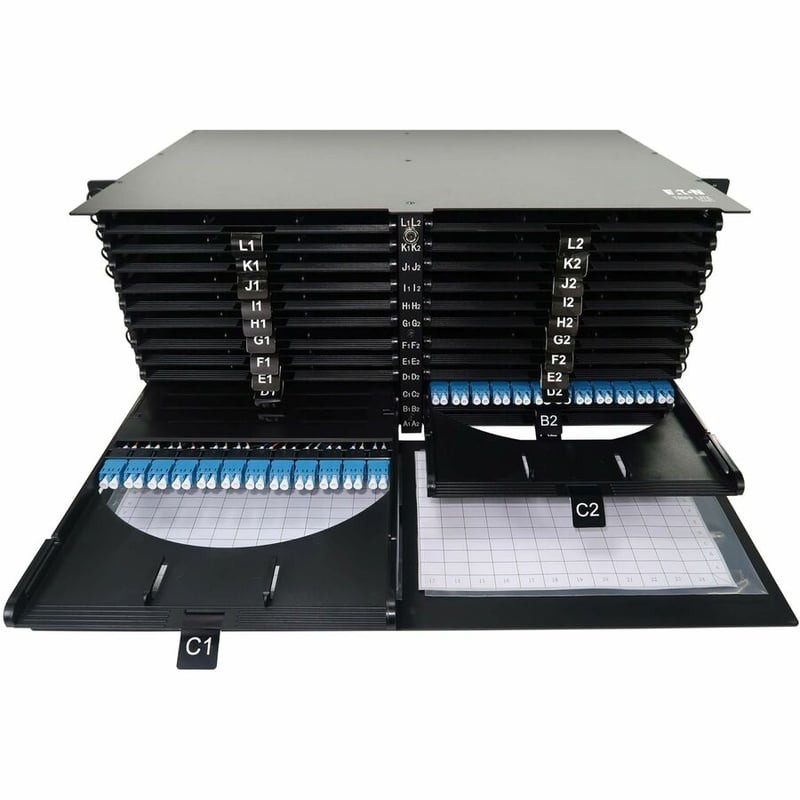 HIGH-DENSITY PANEL FIBER SPLICE ENCLOSURE 24 SPLICING CASSETTES 4U - Thumbnail 2
