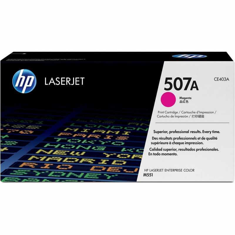 HP 507A (CE403A) Original Laser Toner Cartridge - Single Pack - Magenta - 1 Each - Thumbnail 1
