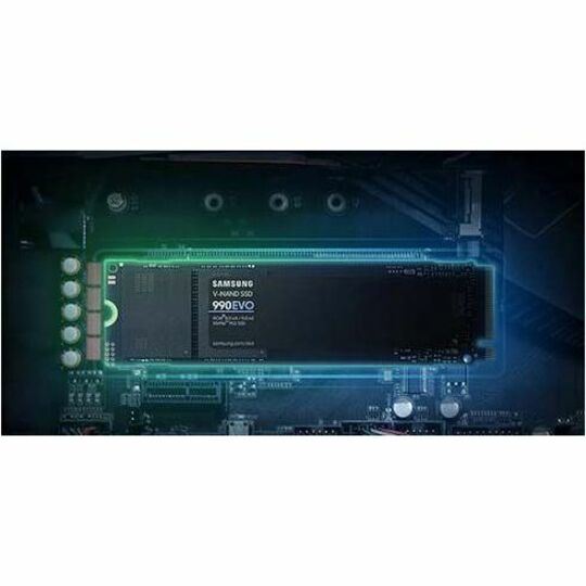 Samsung 990 EVO 2 TB Solid State Drive - M.2 2280 Internal - PCI Express NVMe (PCI Express NVMe 4.0 x4) - Black - Thumbnail 2