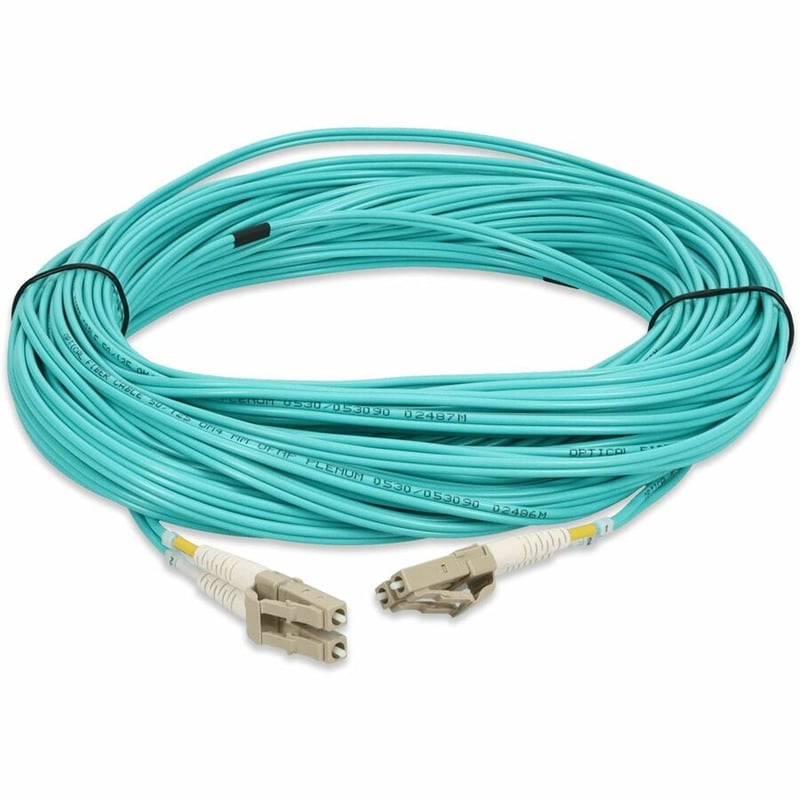 AddOn 33m LC to LC Aqua OM4 Duplex OFNP (Plenum-Rated) Fiber Patch Cable