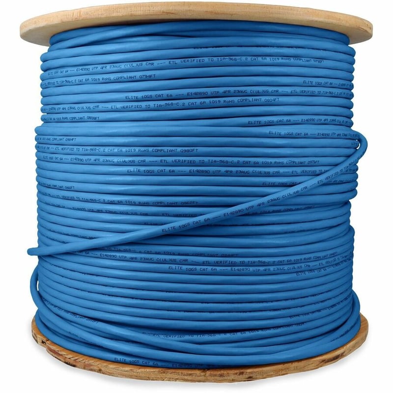AddOn 1000ft Non-Terminated Blue Cat6A UTP PVC Copper Patch Cable - Thumbnail 5