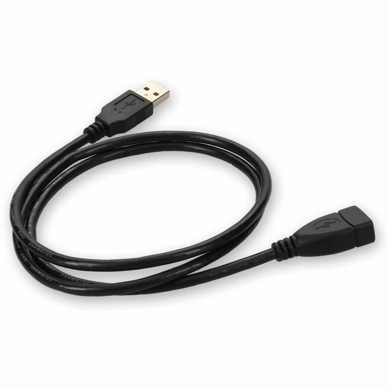 AddOn 5ft USB 2.0 (A) Male to Female Black Cable - Thumbnail 5