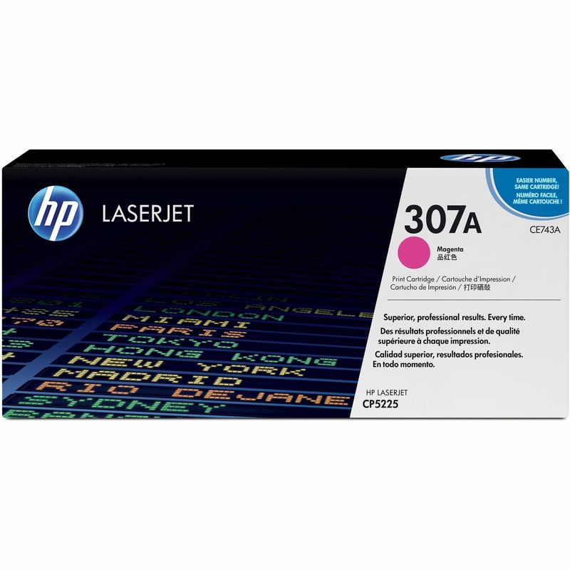 HP 307A (CE743A) Original Laser Toner Cartridge - Single Pack - Magenta - 1 Each - Thumbnail 1