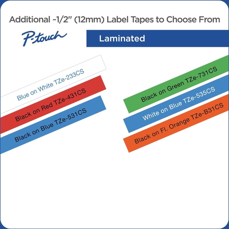 Brother TZe-531CS, 0.47" x 26.2', Black on Blue Laminated Label Tape - Thumbnail 4