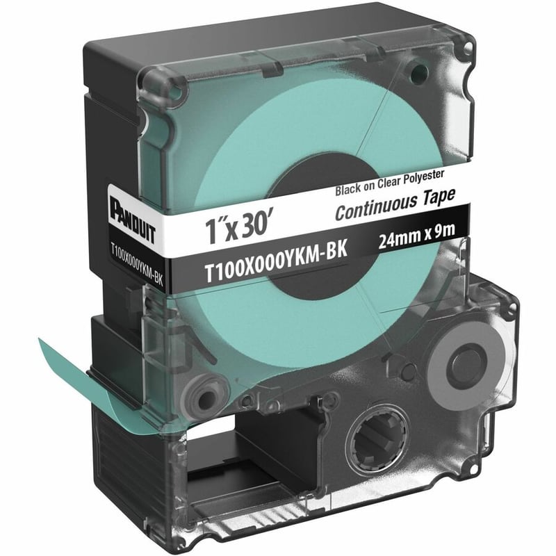 Panduit PXE T100X000YKM-BK MP Printer Cont Tape, Safety & ID, Polyester, Blk/Clr, 1" W - Thumbnail 4