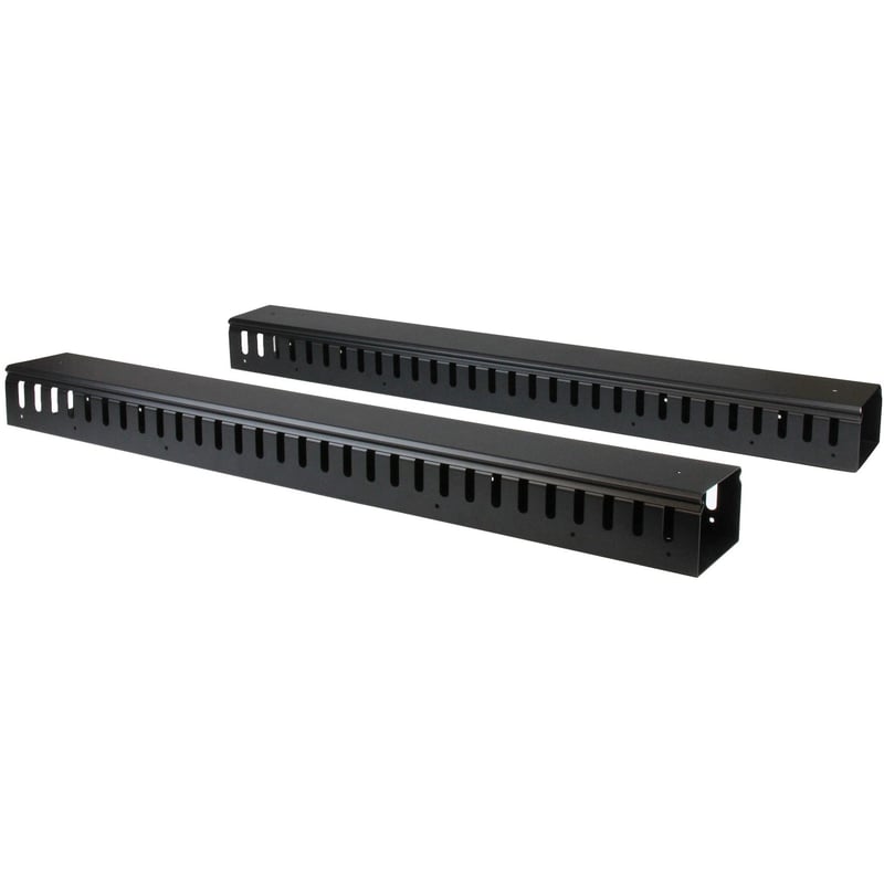 StarTech.com Vertical Cable Organizer with Finger Ducts - Vertical Cable Management Panel - Rack-Mount Cable Raceway - 40U - 6 ft. - Thumbnail 1