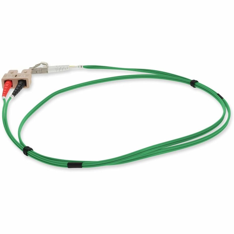 AddOn 2m SC to LC Green OM4 Duplex OFNP (Plenum-Rated) Fiber Patch Cable - Thumbnail 3