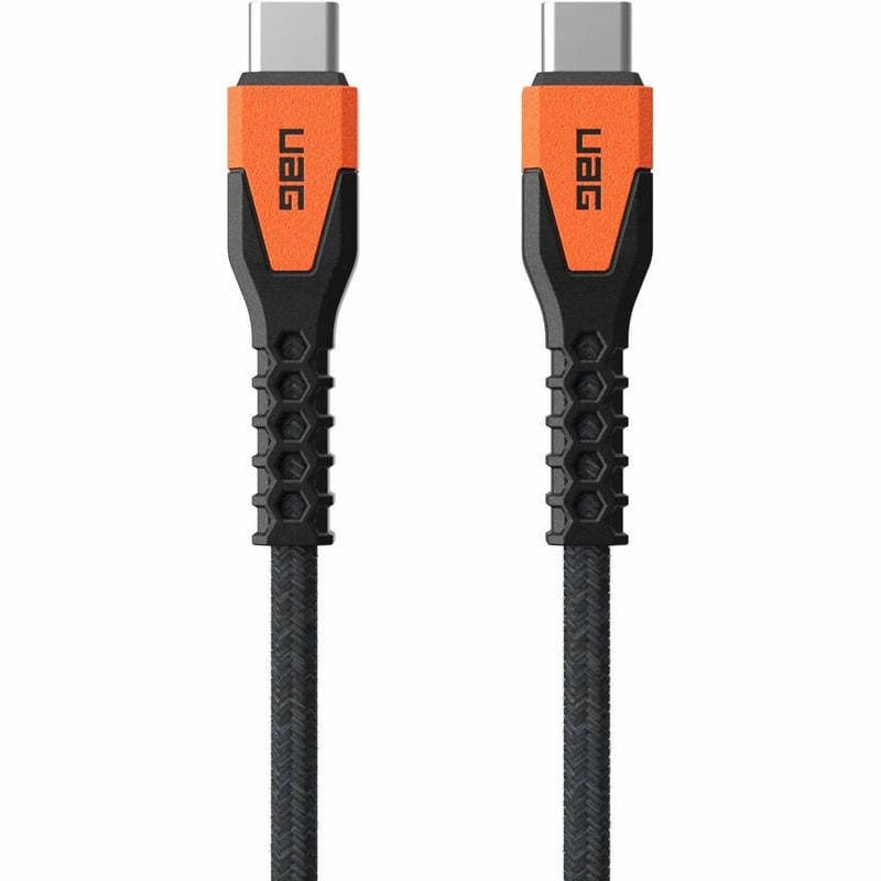 UAG 5FT CHARGING CABLE USB-C TO USB-C - KEVLAR CORE- BLACK/ ORANGE - Thumbnail 4