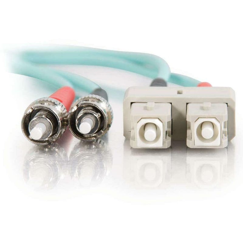 C2G-1m SC-ST 10Gb 50/125 OM3 Duplex Multimode PVC Fiber Optic Cable - Aqua - Thumbnail 3