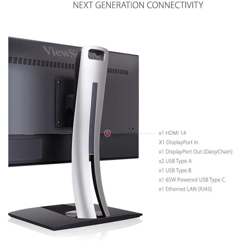 ViewSonic VP2768a 27-Inch Premium IPS 1440p Monitor with Advanced Ergonomics, ColorPro 100% sRGB Rec 709, 14-bit 3D LUT, Eye Care, 90W USB C, RJ45, HDMI, Daisy Chain for Home and Office
