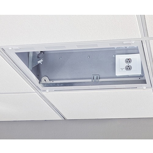 CHIEF 2FT X 2FT ABOVE SUSPENDED CEILING STORAGE BOX WITH 2-GANG FILTER & SURGE