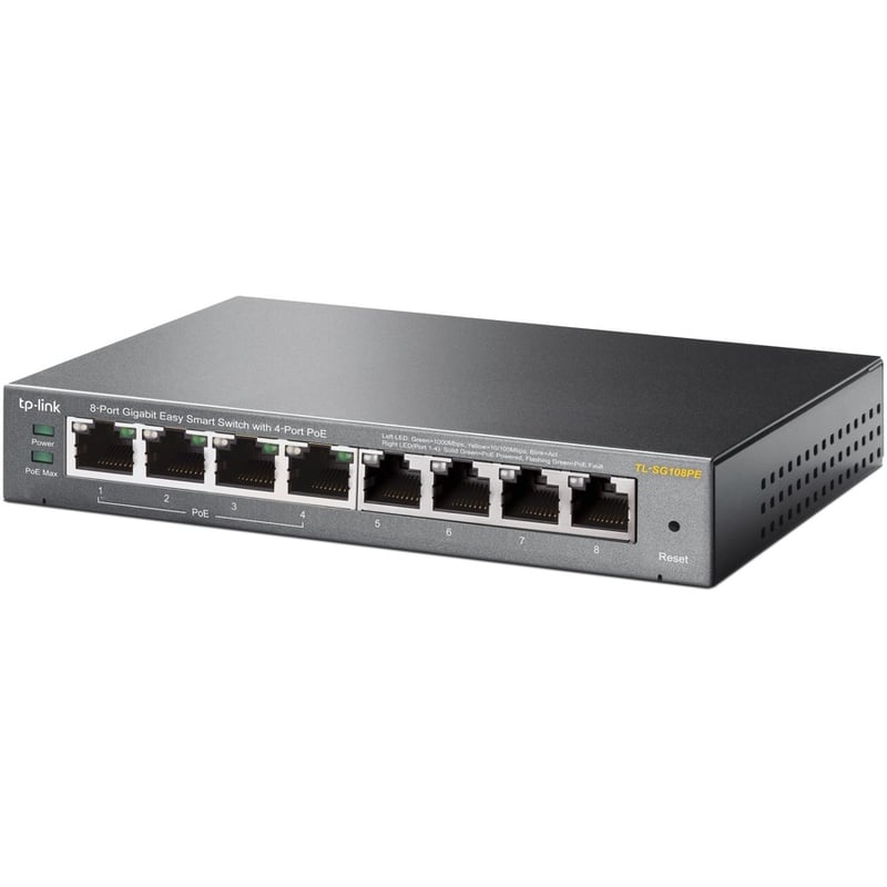 TP-Link TL-SG108PE - 8-Port Gigabit Easy Smart Switch with 4-Port PoE - Thumbnail 3