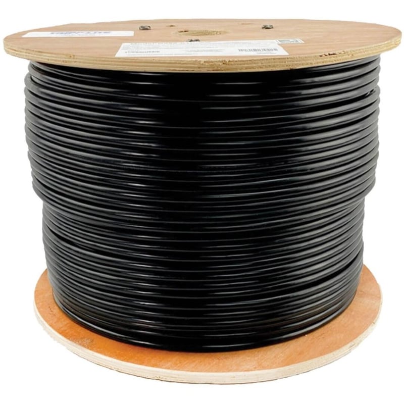 Tripp Lite by Eaton Cat6 Gigabit Solid Core Plenum-Rated UTP CMP PVC Bulk Ethernet Cable Black 1000 ft. (304.8 m) - Thumbnail 1