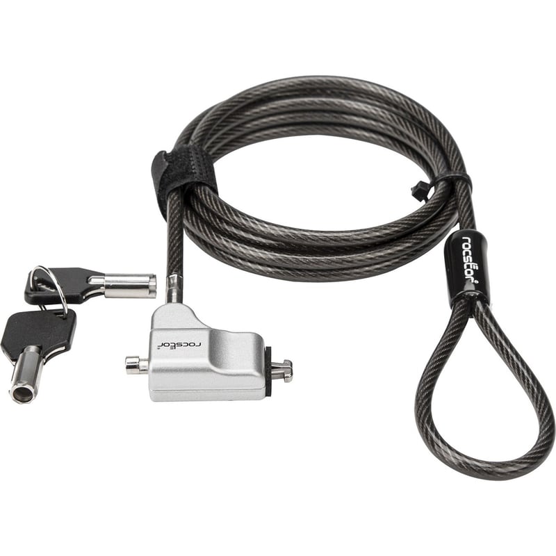 Rocbolt C21 Security Cable With Key Lock and (2) Keys - For Ultra-thin Laptop, Ultrabook Devices - Compatible Cleat™ Locking Technology - Galvanized Steel, Nickel, Zinc Alloy - 6 ft - Compatible with K67890WW & K64444WW - TAA COMPLIANT - FOR WITH - Thumbnail 1