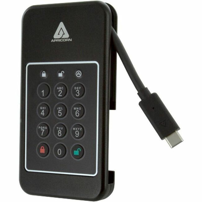 Apricorn Aegis 500 GB Portable Hard Drive - External - PCI Express NVMe - Thumbnail 1