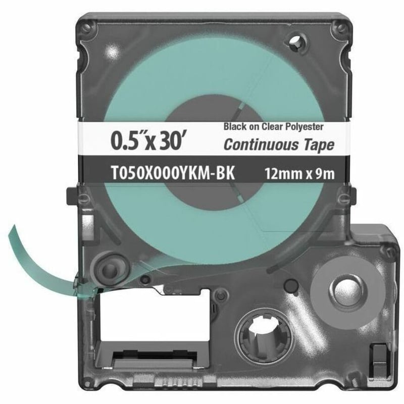Panduit PXE T050X000YKM-BK MP Printer Cont. Tape, Safety & ID, Polyest, Blk/Clr, 0.5" W - Thumbnail 4