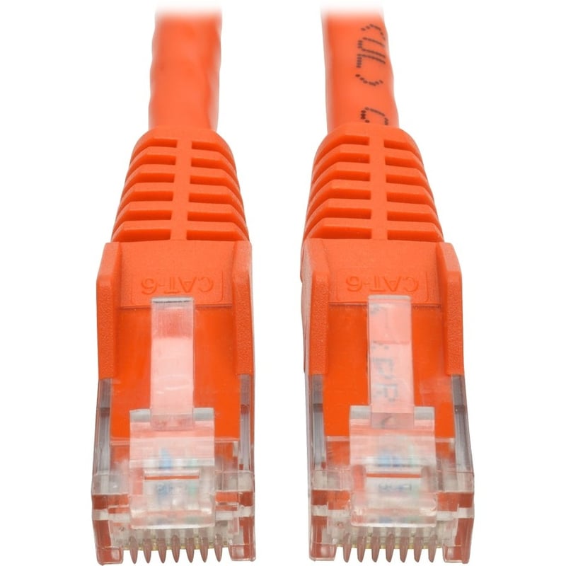 Eaton Tripp Lite Series Cat6 Gigabit Snagless Molded (UTP) Ethernet Cable (RJ45 M/M), PoE, Orange, 1 ft. (0.31 m) - Thumbnail 1