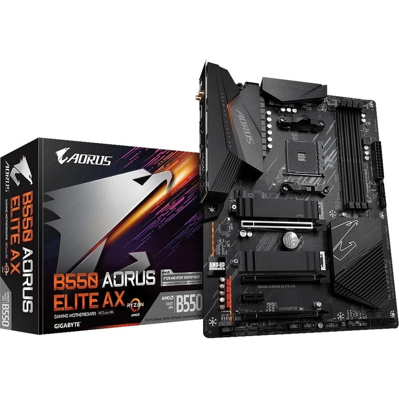 Aorus Ultra Durable B550 AORUS ELITE AX Desktop Motherboard - AMD B550 Chipset - Socket AM4 - ATX - Thumbnail 2