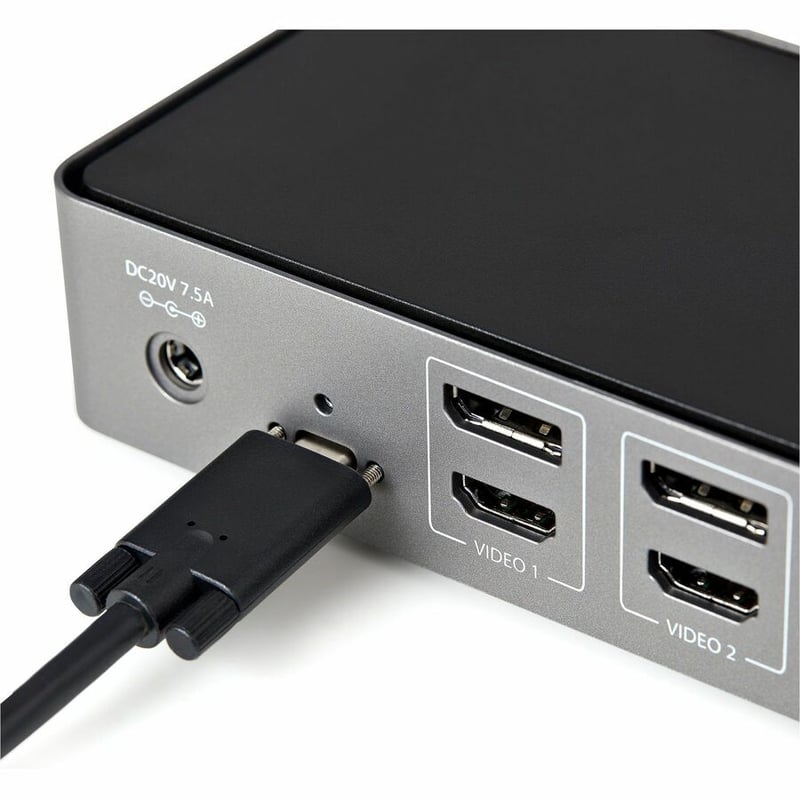 StarTech.com USB-C & USB-A Dock - Hybrid Triple Monitor Laptop Docking Station DisplayPort & HDMI 4K 60Hz/85W PD/6x USB/GbE/USB 3.1 Gen 2 - Thumbnail 3