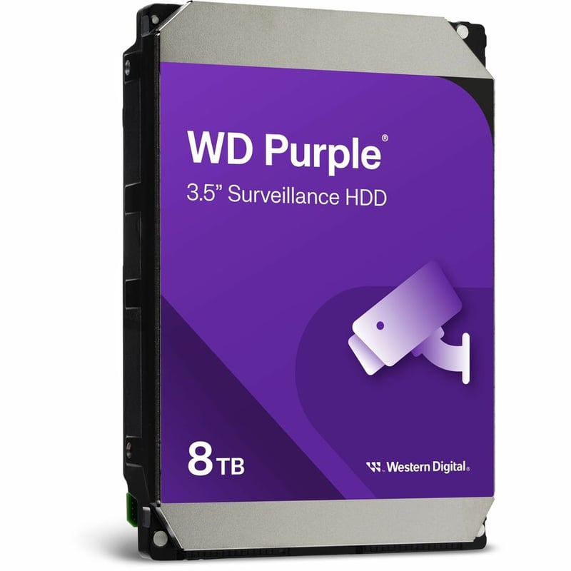WD Purple WD85PURZ 8 TB Hard Drive - 3.5" Internal - SATA (SATA/600) - Conventional Magnetic Recording (CMR) Method - Thumbnail 3