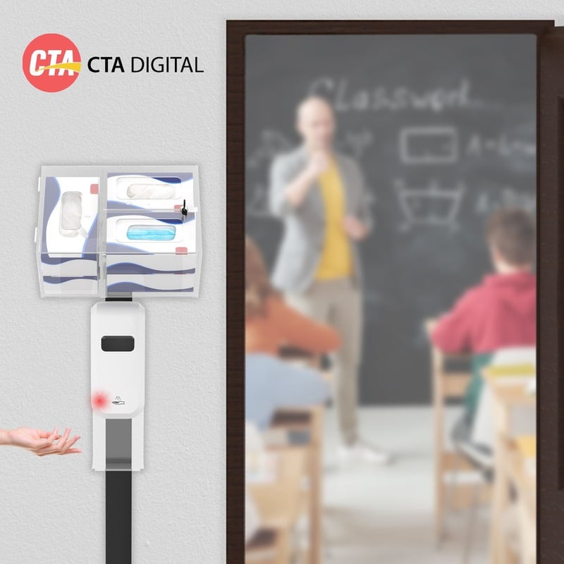 CTA Digital: Premium Thin Profile Sanitizing Station (Black) - Thumbnail 3