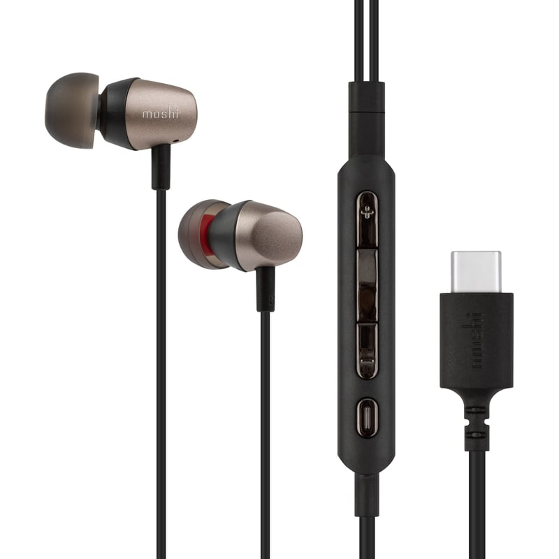 Moshi Mythro C USB Type-C Earphones, Built-in DAC, 4-button Control with Mic, Hybrid Injection Earbuds (Three Sizes) - Thumbnail 1