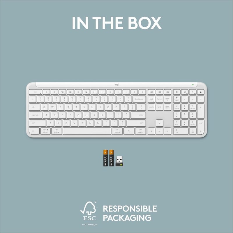 SIGNATURE SLIM WIRELESS K950 KEYBOARD OFF WHITE - Thumbnail 2