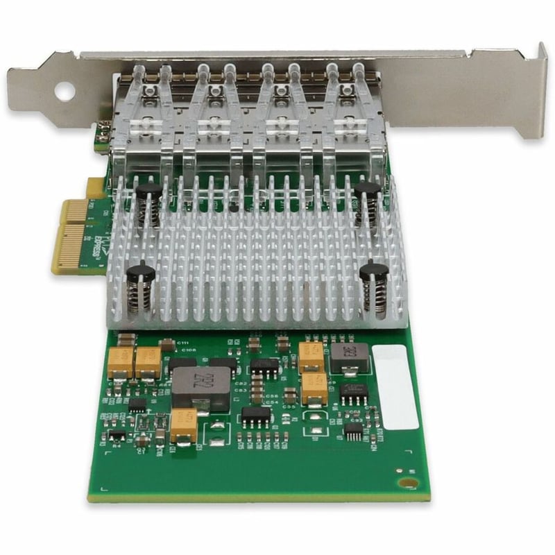 AddOn Intel I350F4 Comparable 1Gbs Quad SFP Port Network Interface Card with 4 1000Base-SX SFP Transceivers - Thumbnail 4