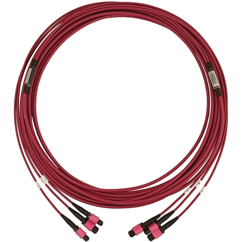 Eaton Tripp Lite Series 40/100/400G Multimode 50/125 OM4 Fiber Optic Cable (3x8F MTP/MPO-PC F/F), LSZH, Magenta, 10 m (32.8 ft.) - Thumbnail 2